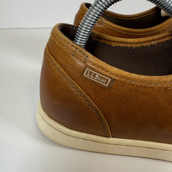 LL BEAN Women's sneakers 9M Brown Leather Low Top Lace Up - Picture 6 of 11